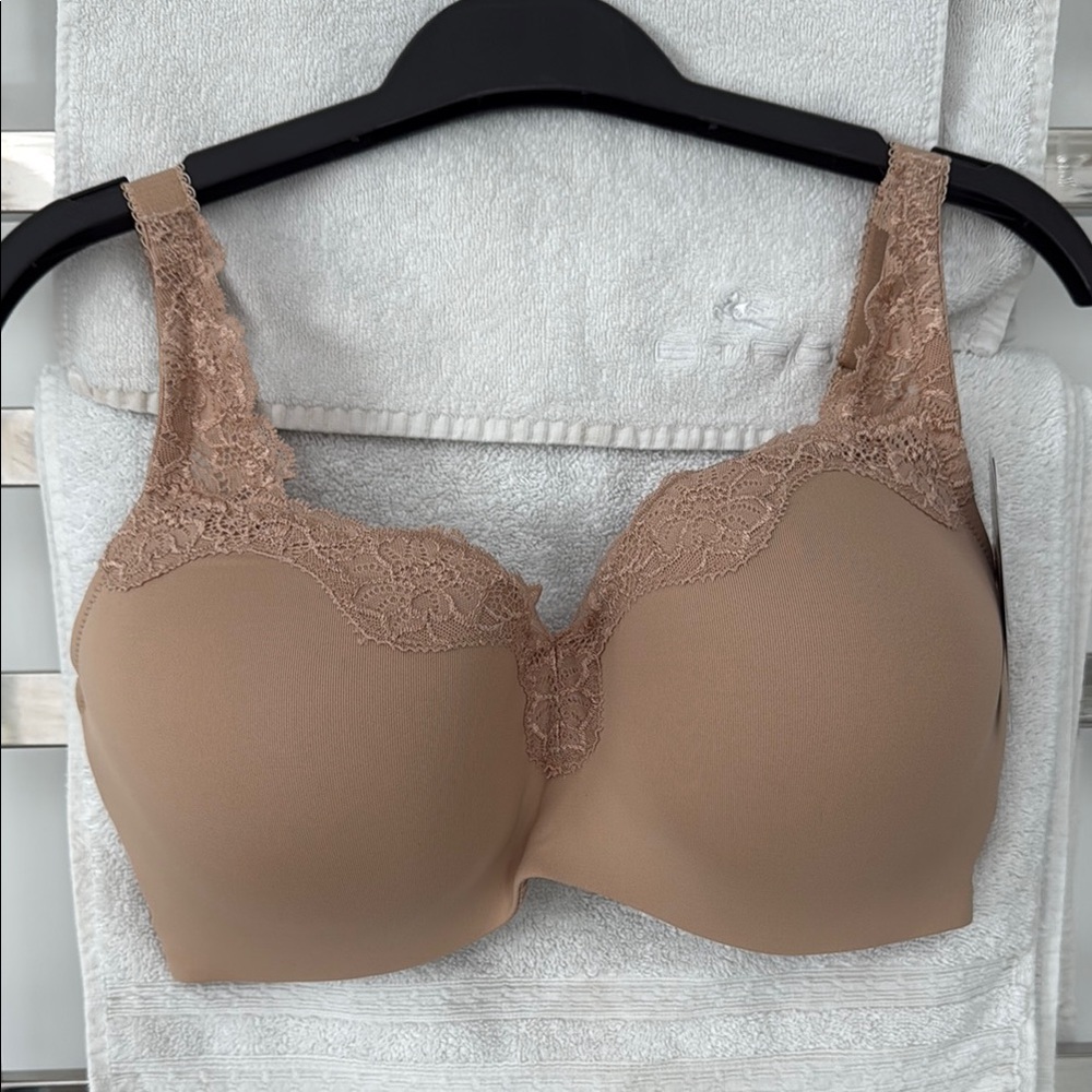 Lace Trim Tan Bra